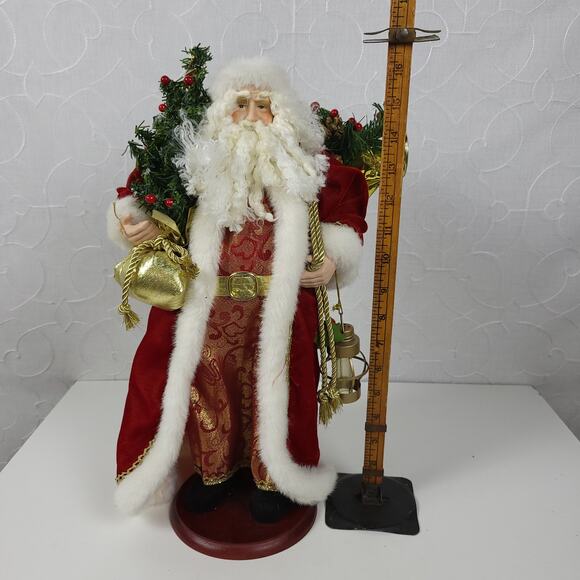 Vintage Old World Santa with Presents on Stand 17" Folk Art Santa Holiday‎ Decor - Picture 13 of 13